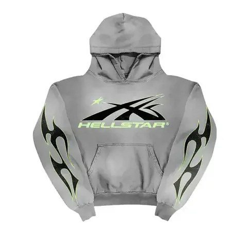 Grey printed hoodie