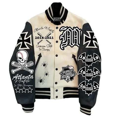 Black and cream varsity jacket